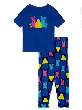 Peeps Children’s Unisex 2 PC Blue Pajama Set size 4 NWT